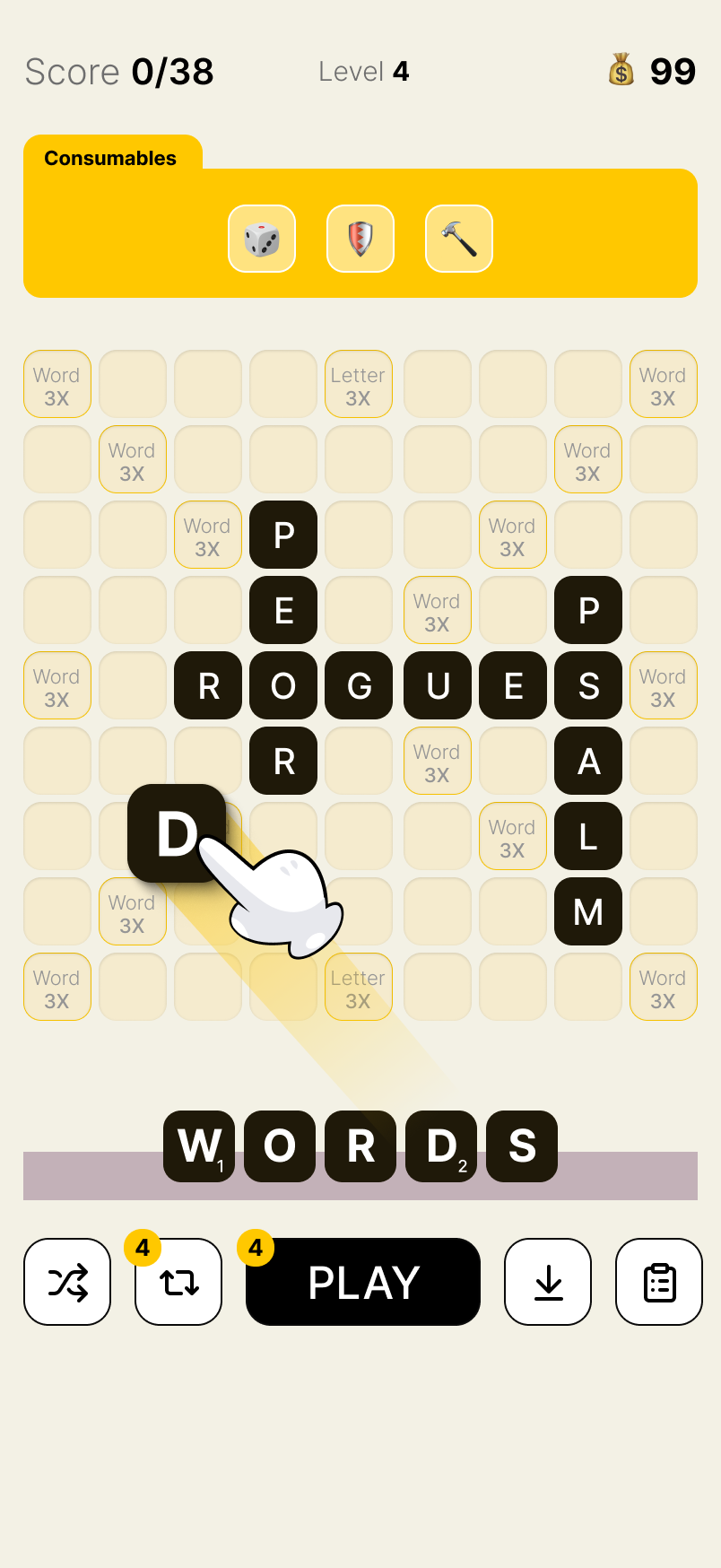 Scrabble Words Gameplay